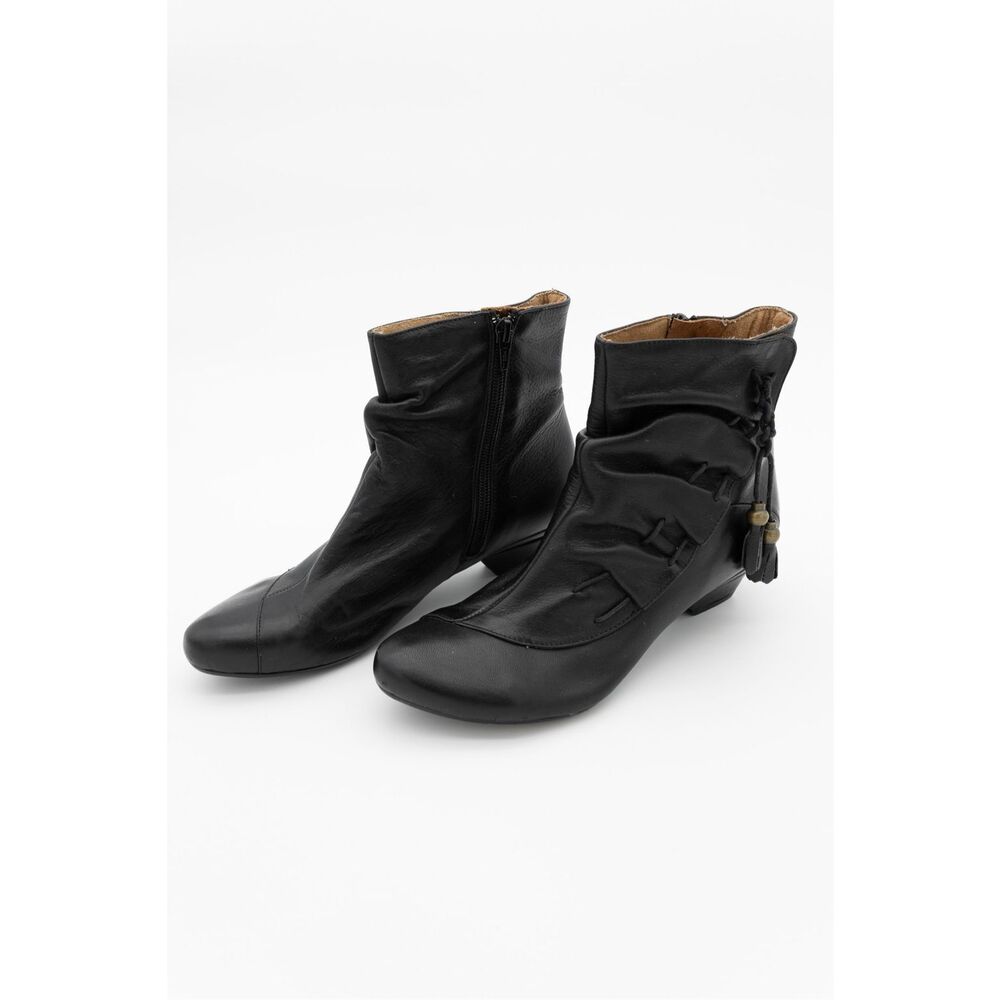 Web Shoemakers Black Leather Ankle Boots Women’s 7.5 EU 38 Side Zip